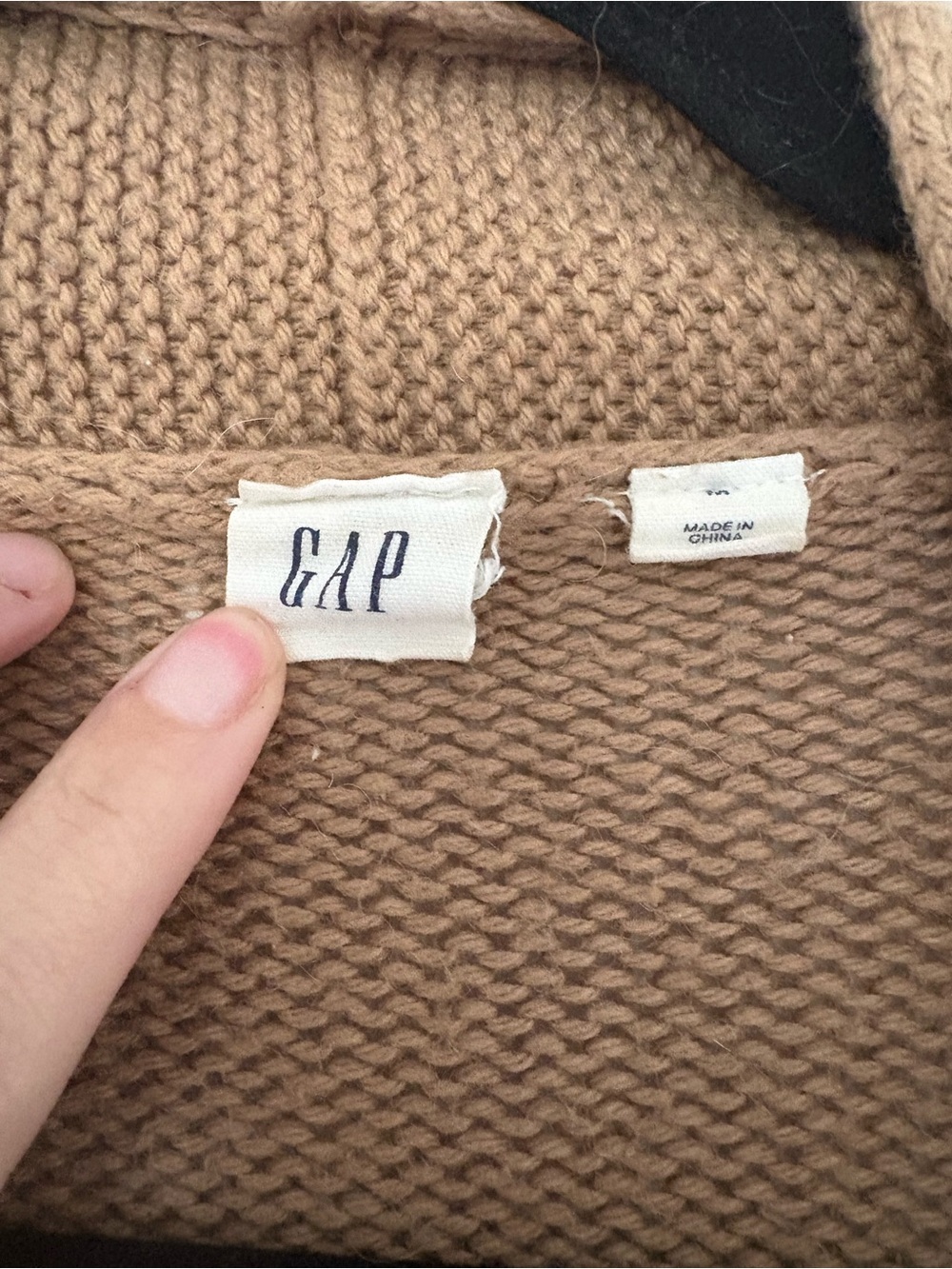 GAP Open-Front Camel Cardigan Sweater - Camel - Picture 4 of 5